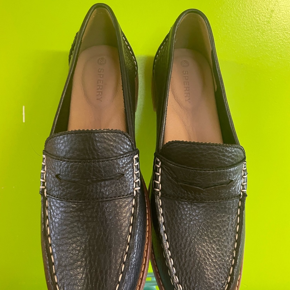 SPERRY .Elegant,Black Leather Loafers. New. - Picture 8 of 8